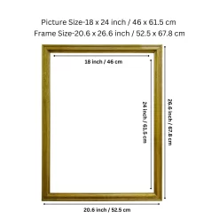 Handcrafted Green Wooden Photo Frame,18 x 24-inch Display Size to Frame Artworks, Pictures, and Photos, Frame for Wall, Home, Office, A2 Display Size