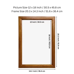 Handmade Vintage Golden Oak Wooden Photo Frame, 12 x 18-inch Display