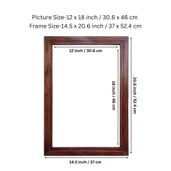 Handmade Wooden Vintage Rosewood Photo Frame, 12x18-inch Display for All Artworks, Pictures, Home, Office, and Wall Décor - Handcrafted Vintage Style Frame, A3 Size Display