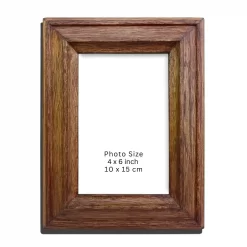 Handcrafted Clove-Brown Solid Wood Table Photo Frame