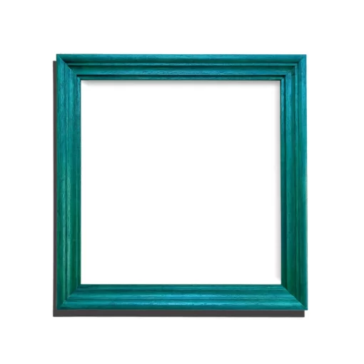 Handcrafted Blue Wooden Frame for Square Artworks, 12 x 12 inch Display for Home, Office, Living Room, Bedroom, Square Frame, Blue Wave