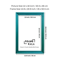 Handmade Blue Wooden Photo Frame 12 x 18 inch Display for Photos and Artworks, Best for Home, Office and Wall Décor